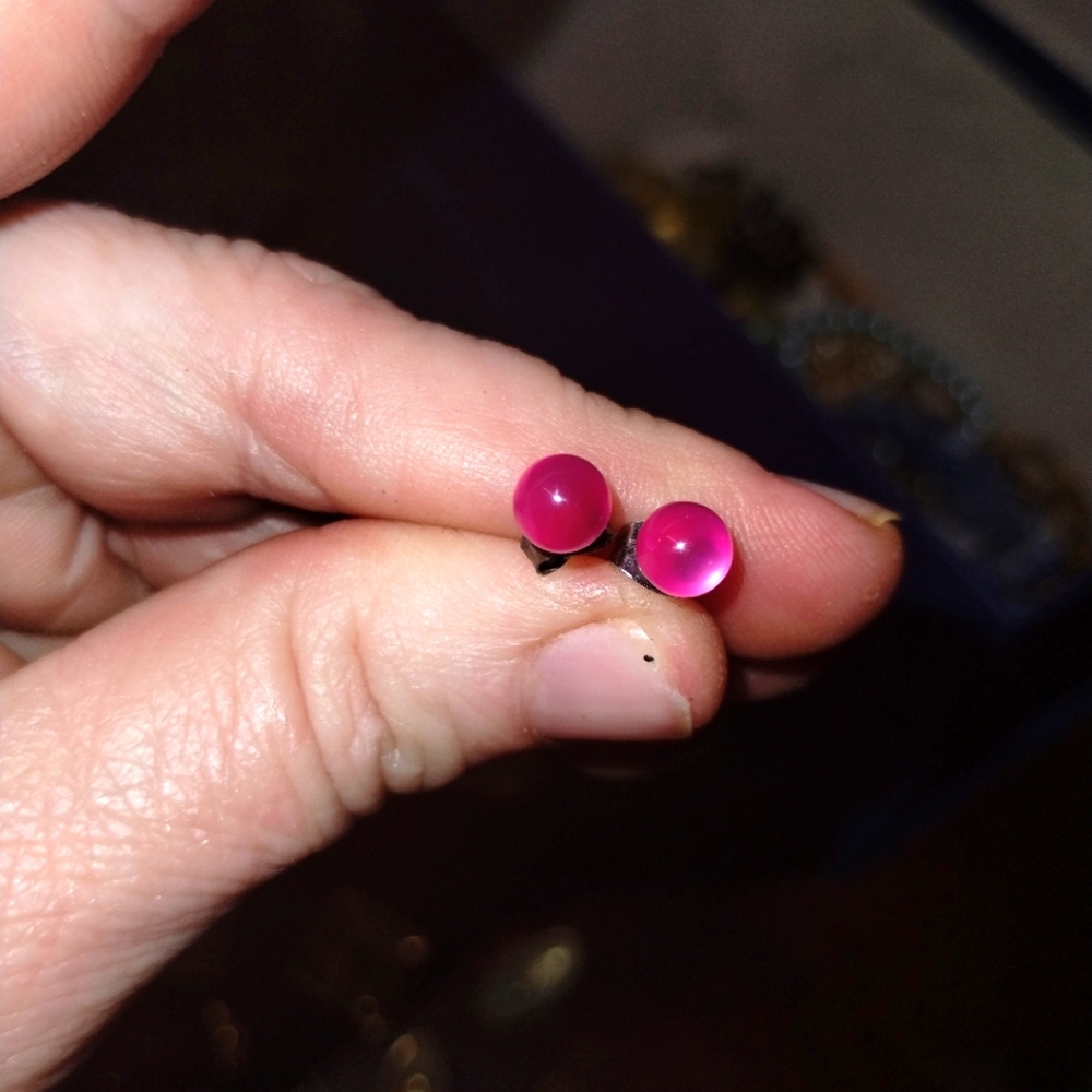 Elegant Pink Stud Earrings